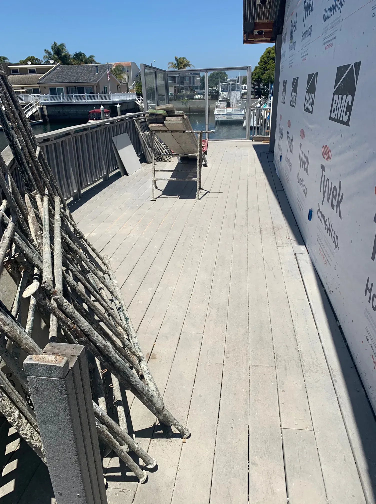 New deck framing under construction over the Mandalay Bay canal