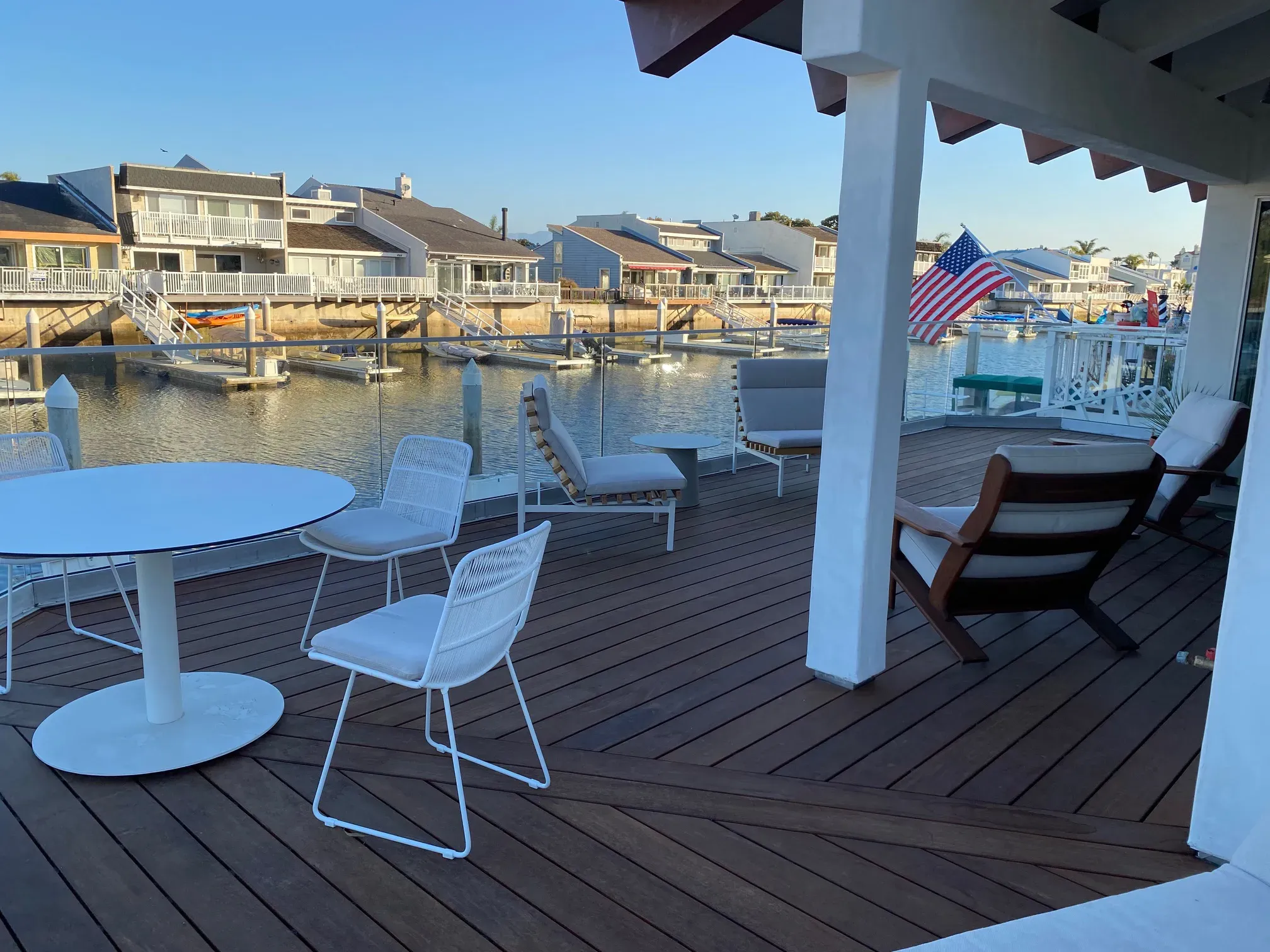 Waterfront deck on the Channel Islands Harbor by Nicodemus Construction
