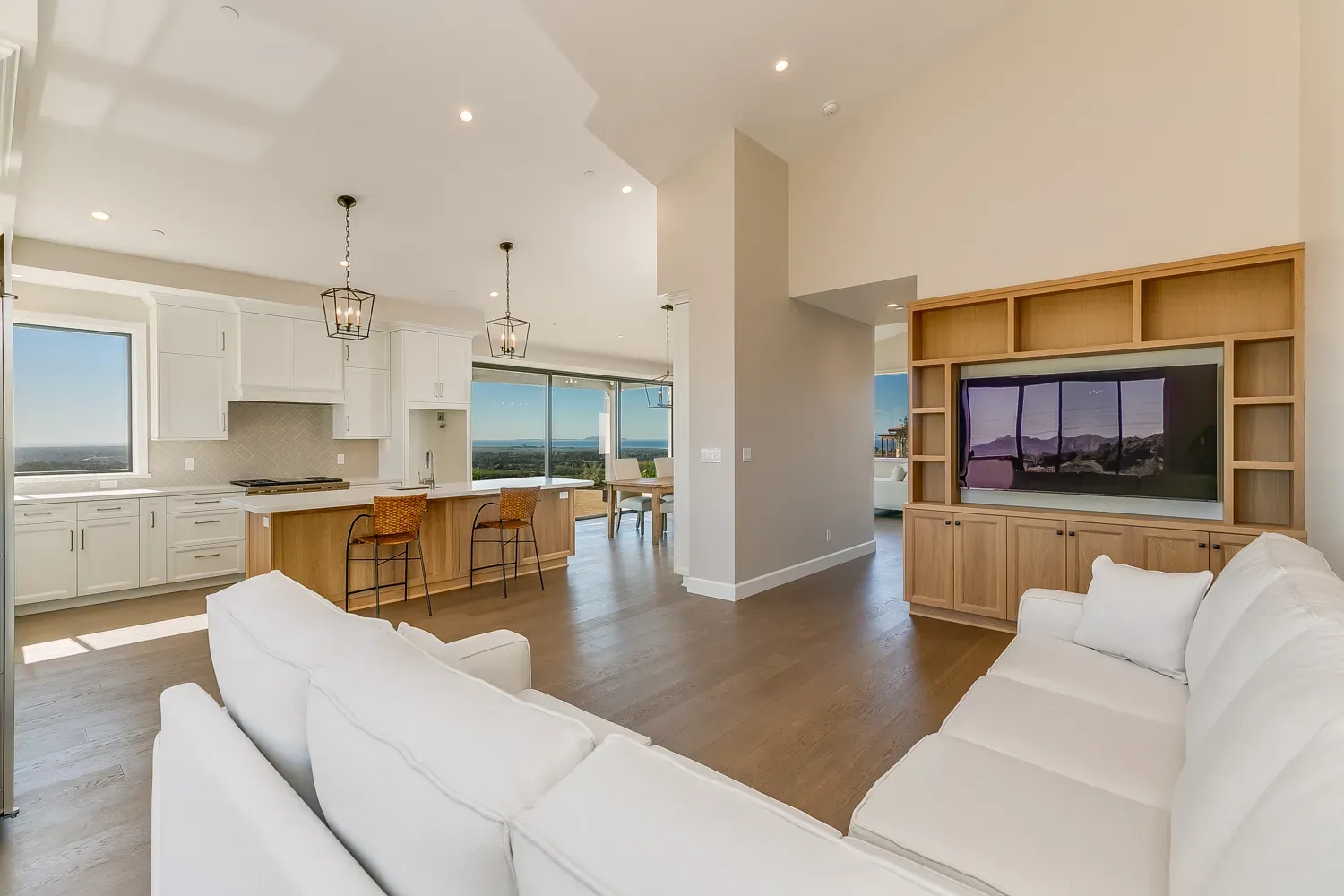 Open-concept interior of a new Santa Barbara Mesa home