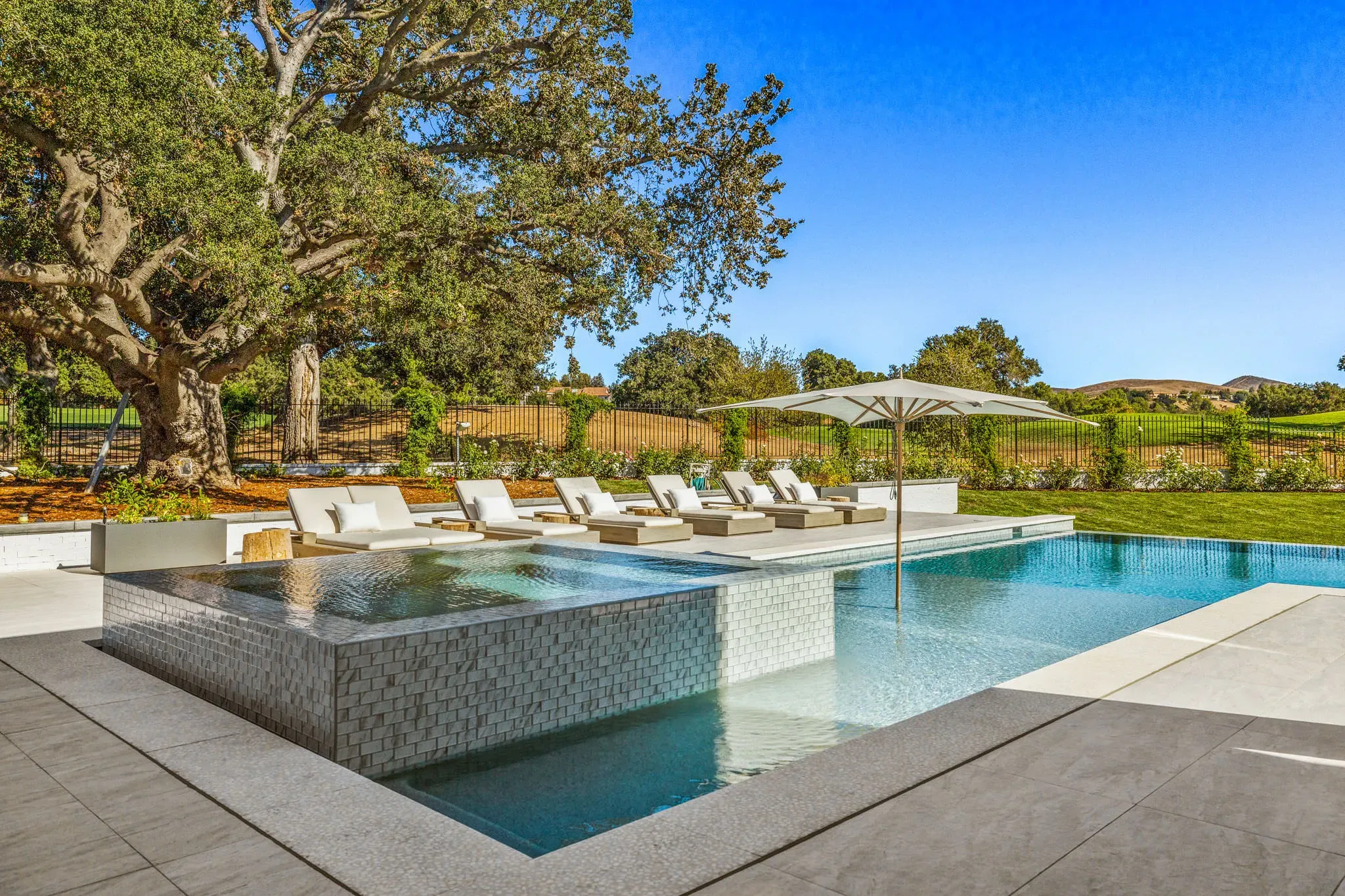 Pool and outdoor living at a North Ranch estate
