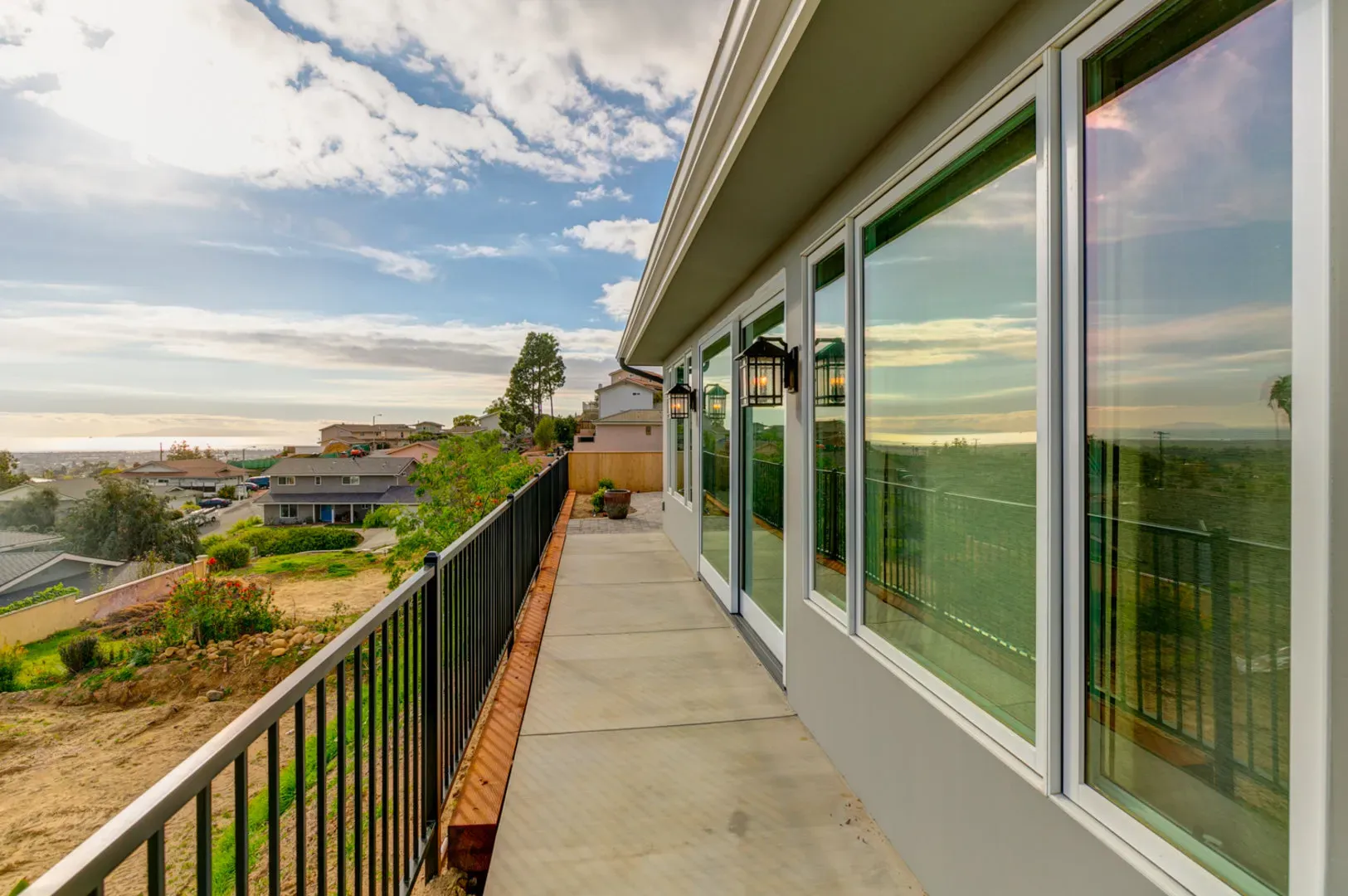 View deck running the length of the rebuilt Ventura home